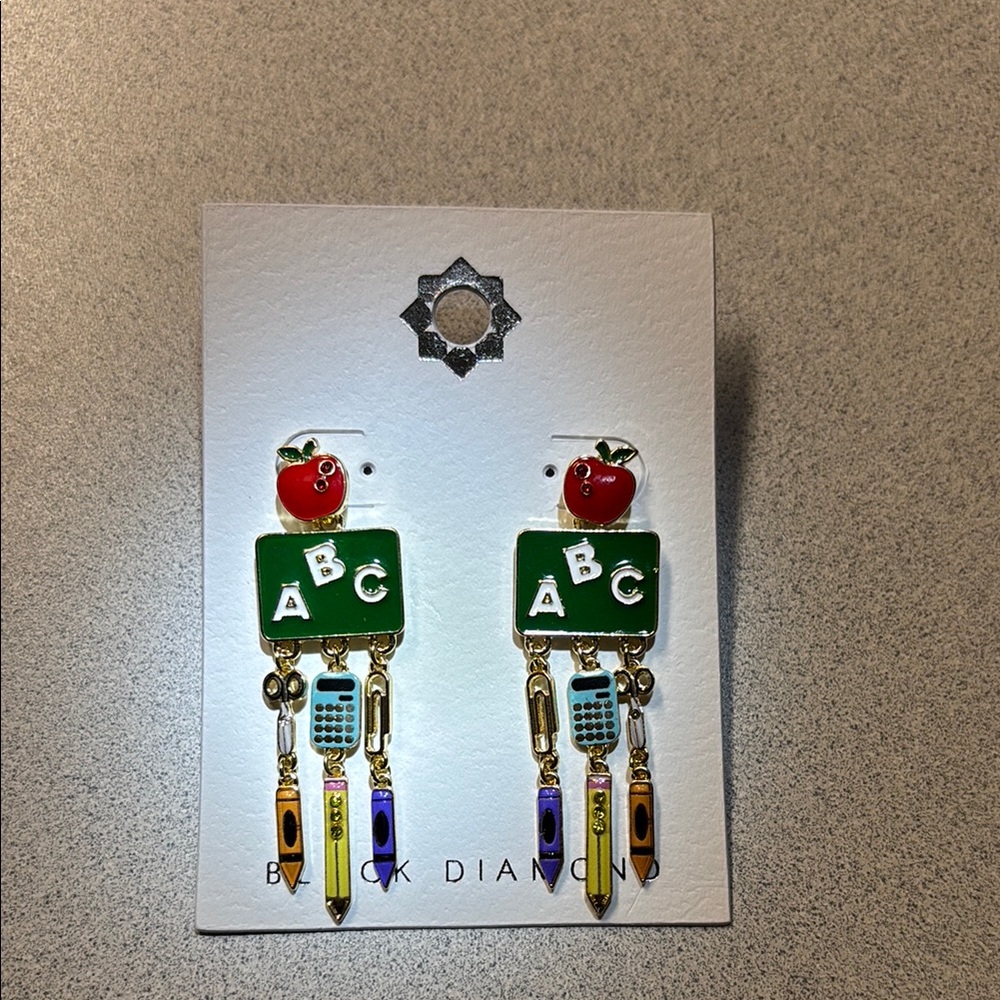 NWT Black Diamond TEACHER earrings that dangle